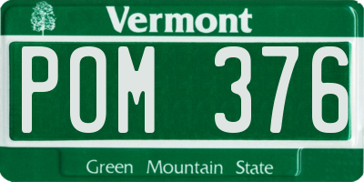 VT license plate POM376