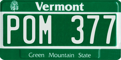 VT license plate POM377