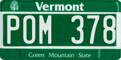VT license plate POM378