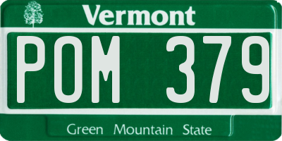 VT license plate POM379