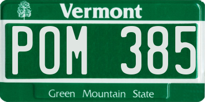 VT license plate POM385