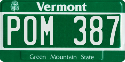 VT license plate POM387