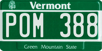 VT license plate POM388