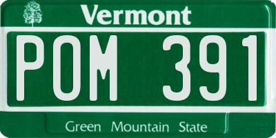 VT license plate POM391