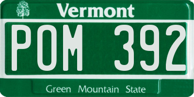 VT license plate POM392