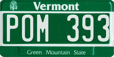VT license plate POM393