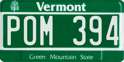 VT license plate POM394