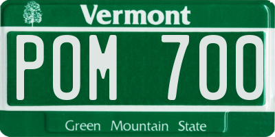 VT license plate POM700
