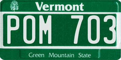 VT license plate POM703