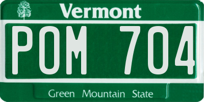 VT license plate POM704