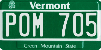 VT license plate POM705