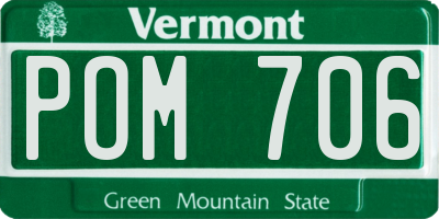 VT license plate POM706
