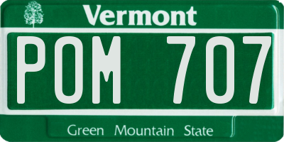 VT license plate POM707