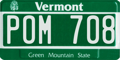 VT license plate POM708