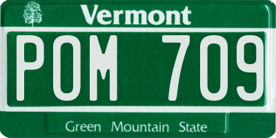 VT license plate POM709