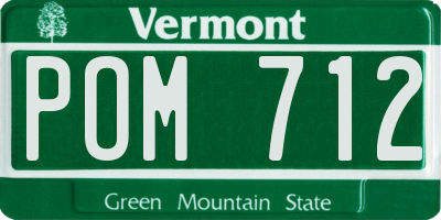 VT license plate POM712