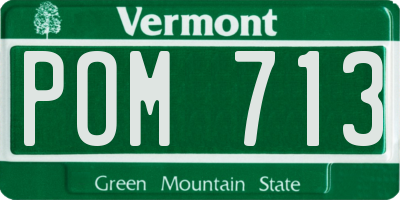 VT license plate POM713