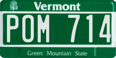 VT license plate POM714