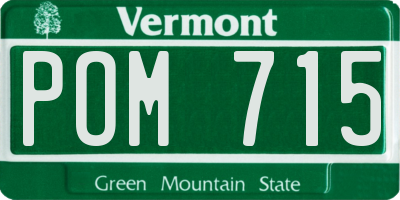 VT license plate POM715