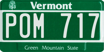 VT license plate POM717