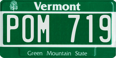 VT license plate POM719