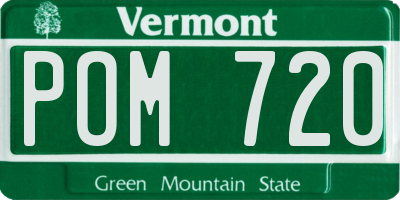 VT license plate POM720