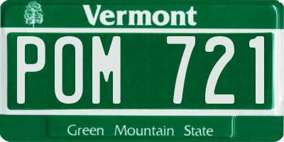 VT license plate POM721