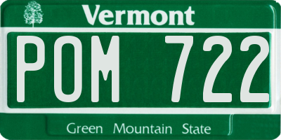 VT license plate POM722