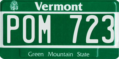 VT license plate POM723