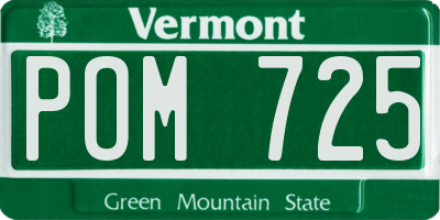 VT license plate POM725