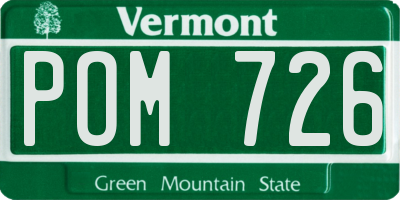 VT license plate POM726