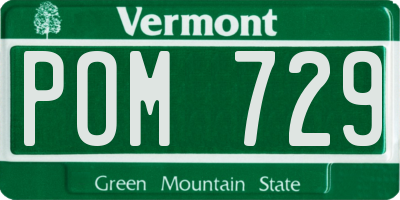 VT license plate POM729