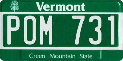 VT license plate POM731