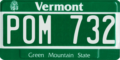 VT license plate POM732