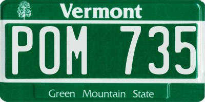 VT license plate POM735