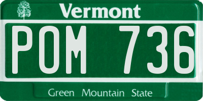 VT license plate POM736