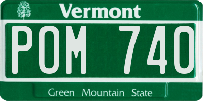 VT license plate POM740