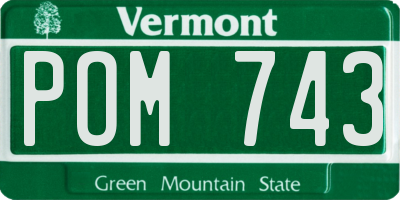 VT license plate POM743