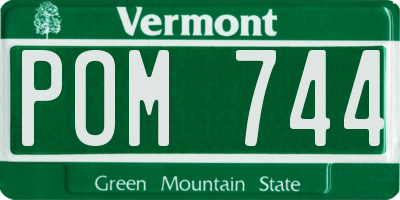 VT license plate POM744