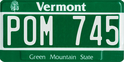 VT license plate POM745