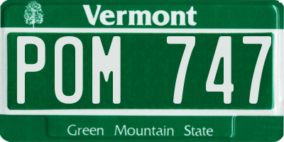 VT license plate POM747