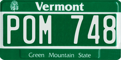 VT license plate POM748