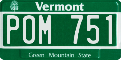 VT license plate POM751