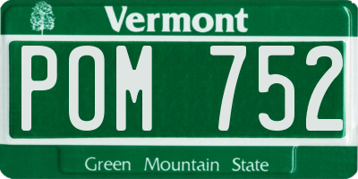 VT license plate POM752