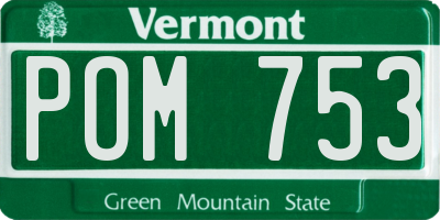 VT license plate POM753