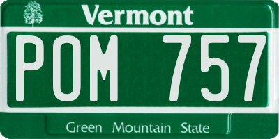 VT license plate POM757