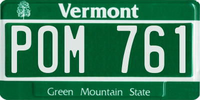 VT license plate POM761