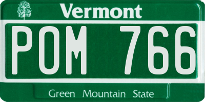 VT license plate POM766