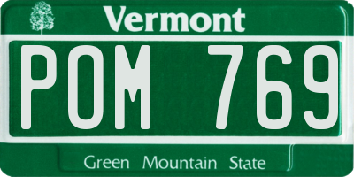 VT license plate POM769