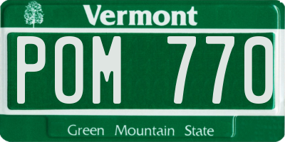 VT license plate POM770